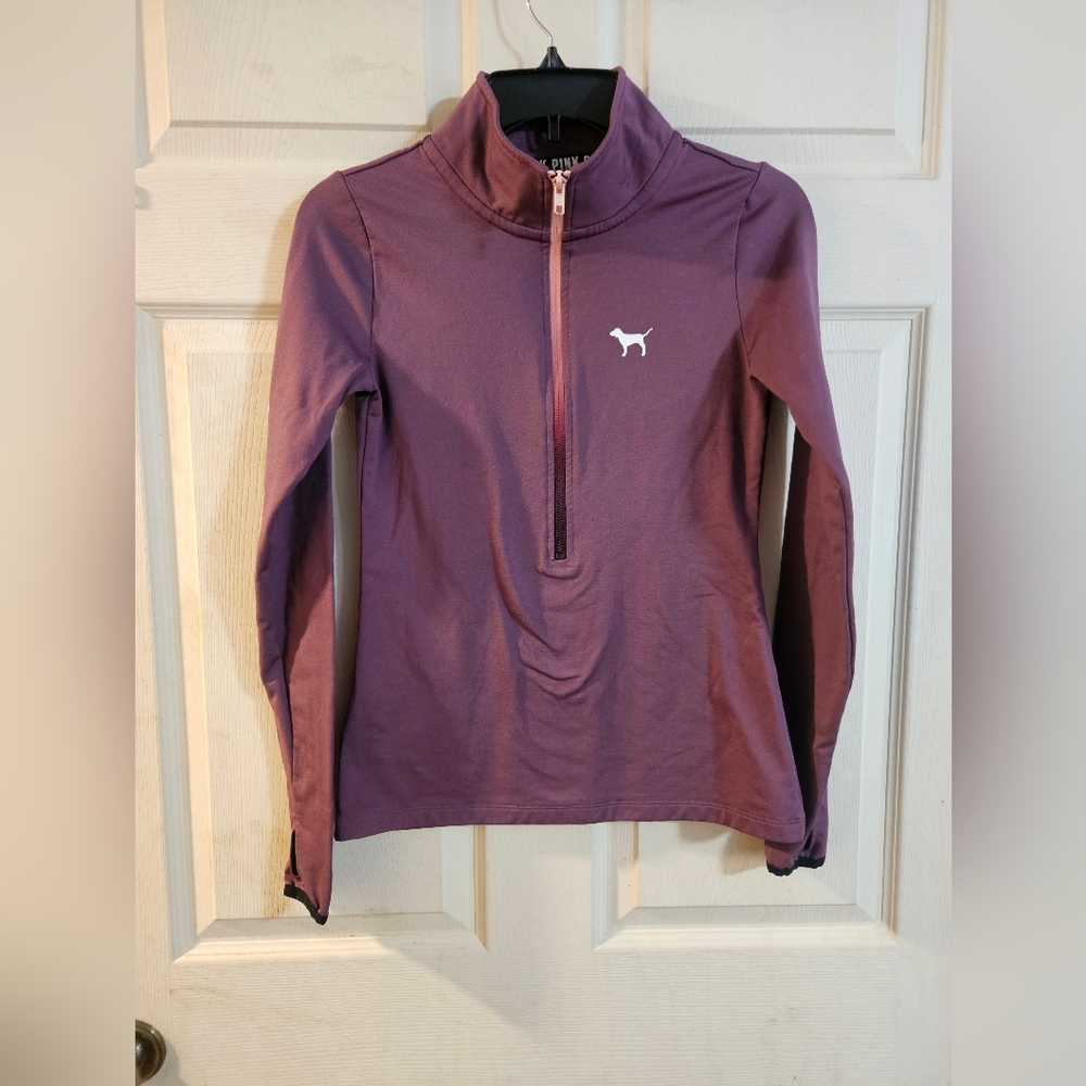 VICTORIA'S SECRET PINK ULTIMATE RARE FIND PURPLE 1/2 ZIP: GREAT CONDITION: SZ XS